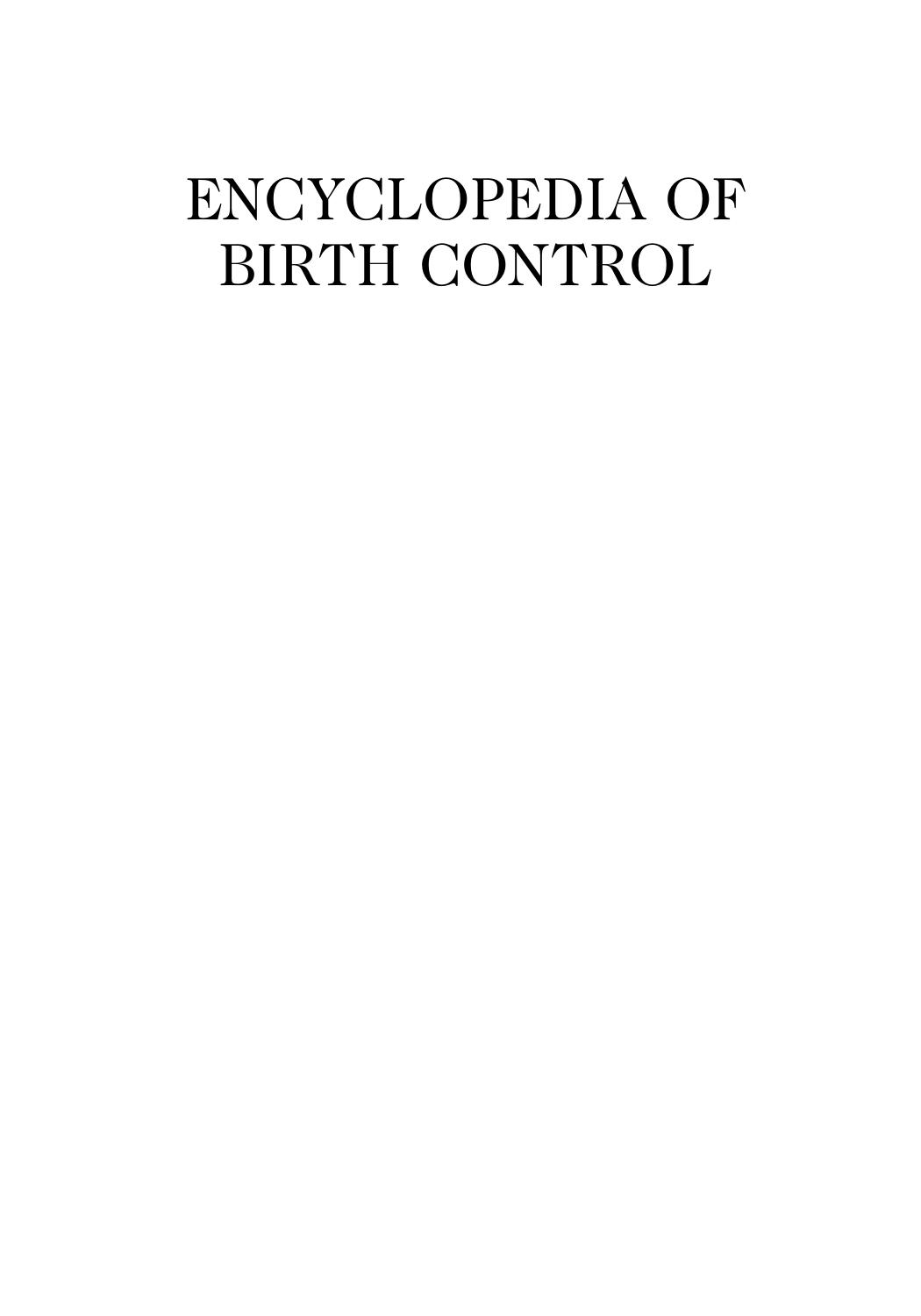 Encyclopedia of Birth Control by Unknow