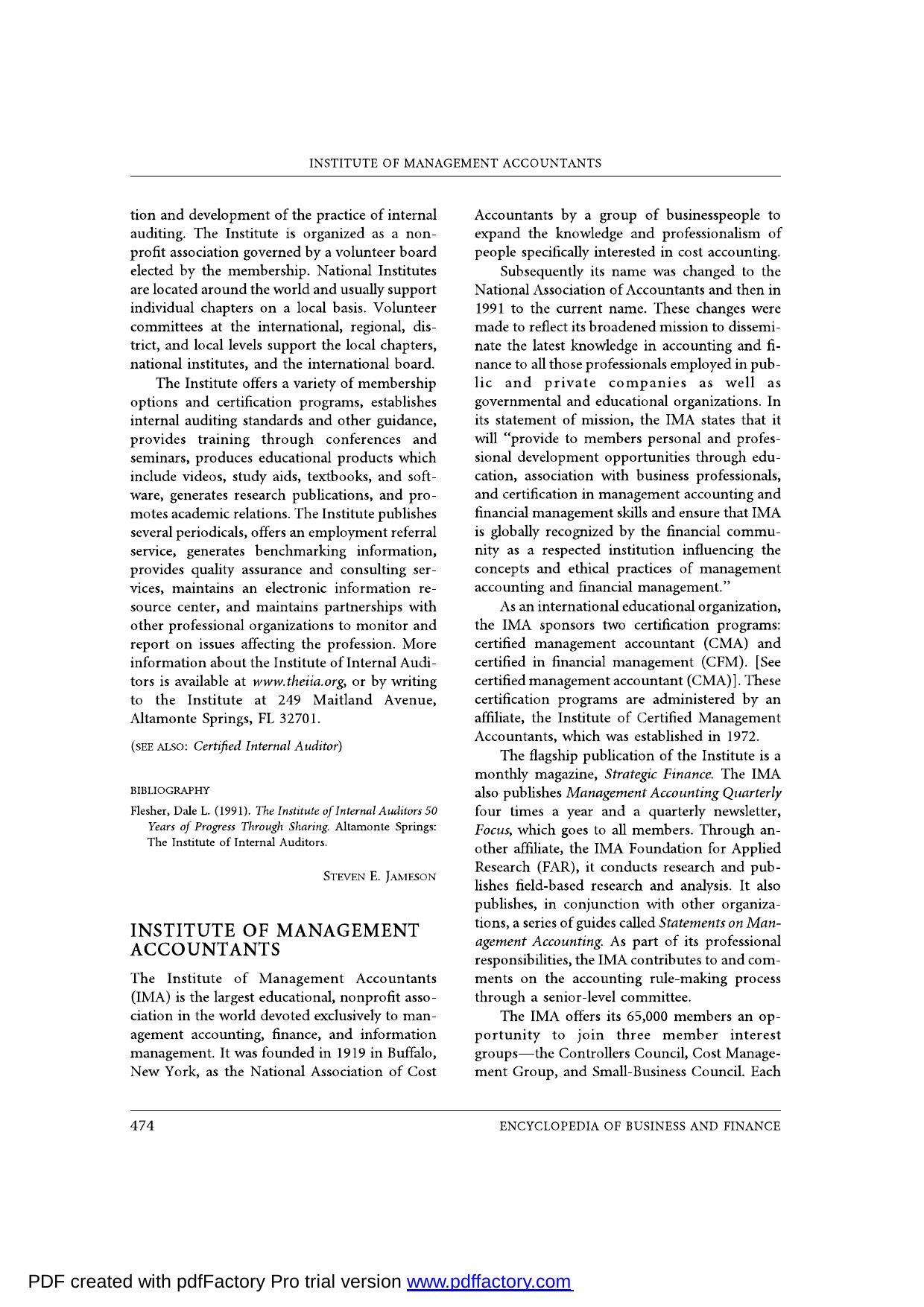 Encyclopedia of Business and Finance, Vol. 2 by Burton S. Kaliski