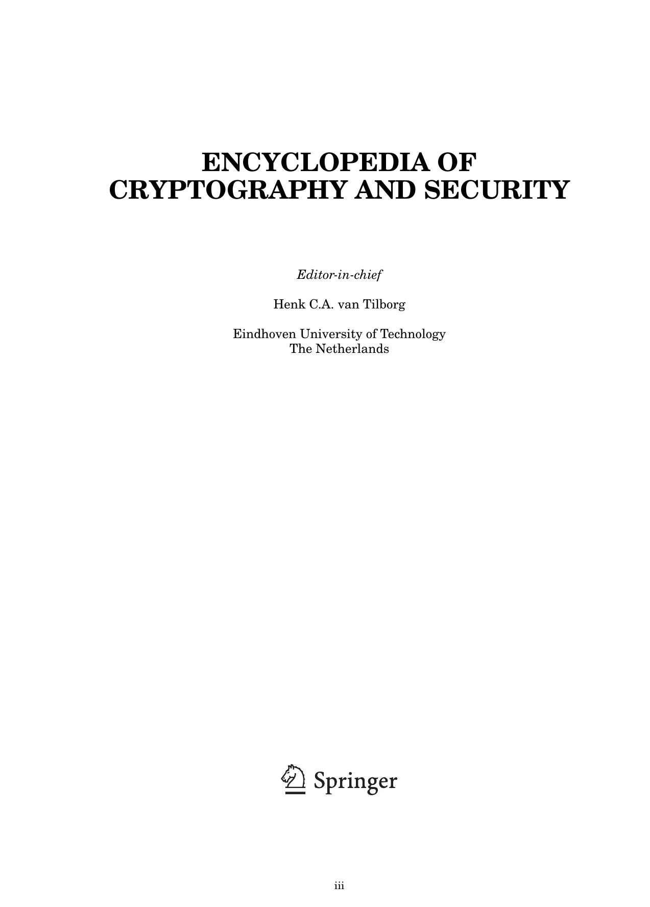 Encyclopedia of Cryptography and Security (Repost) by Unknow
