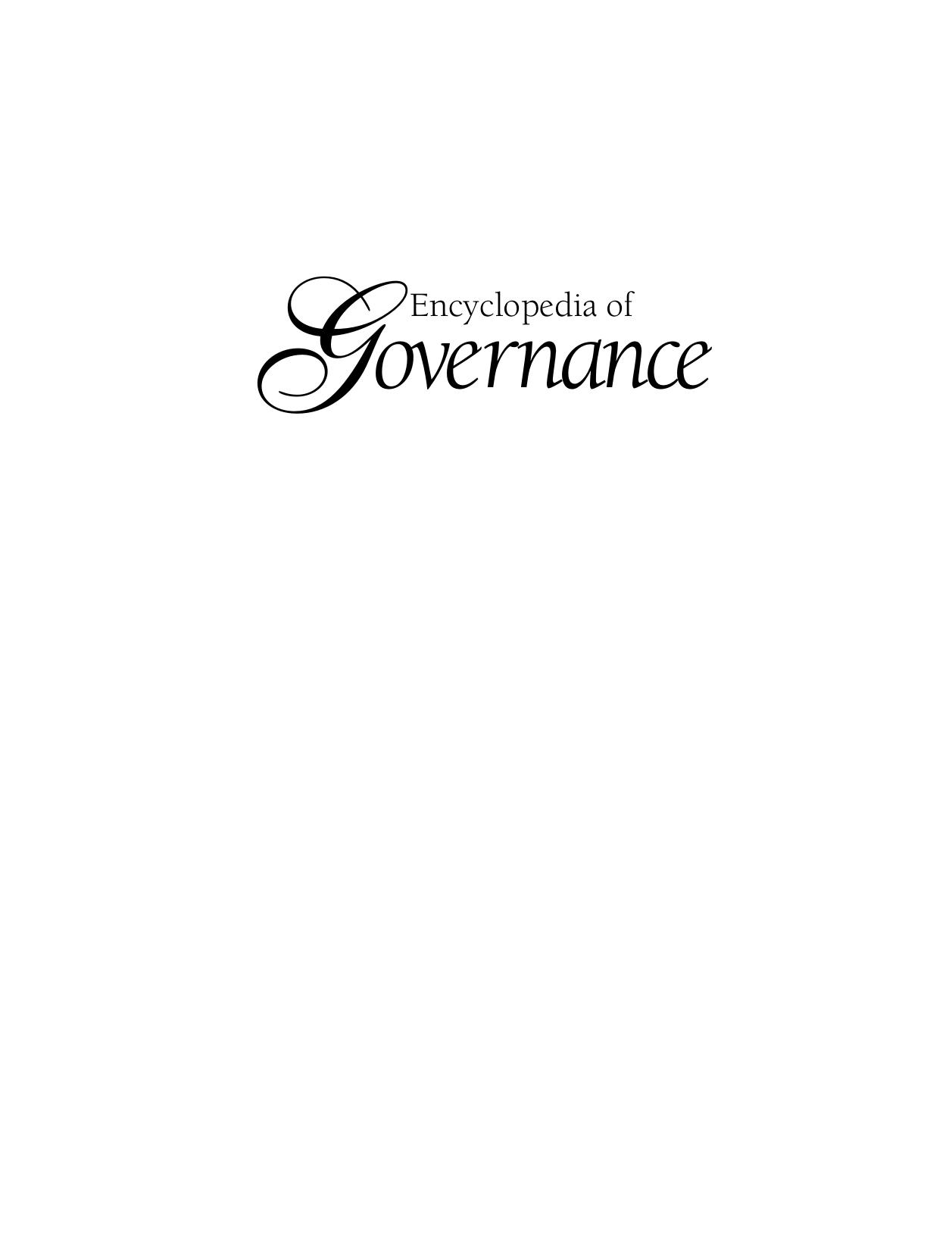 Encyclopedia of Governance by Mark Bevir
