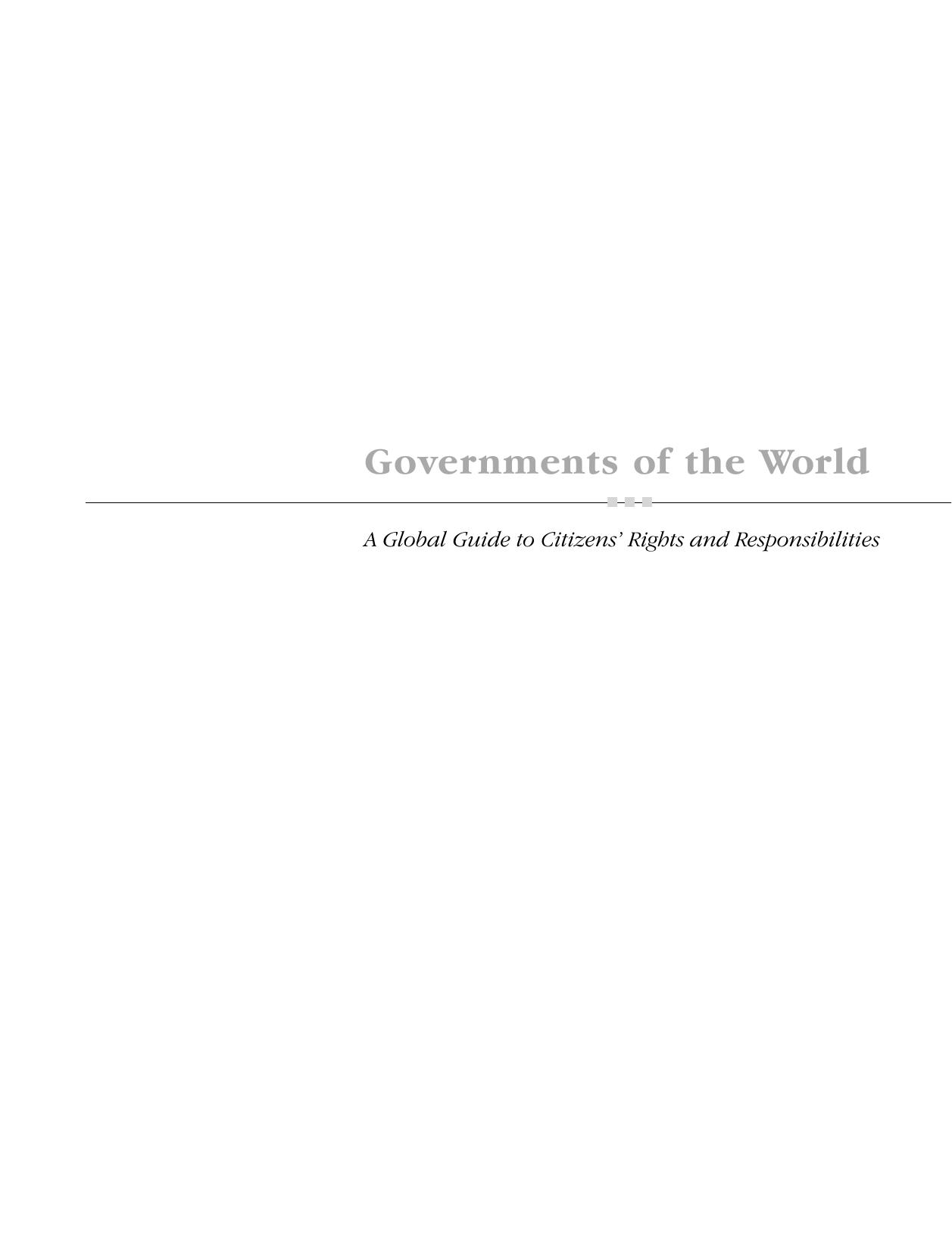 Encyclopedia of Governments of the World Vol.2 by Unknown