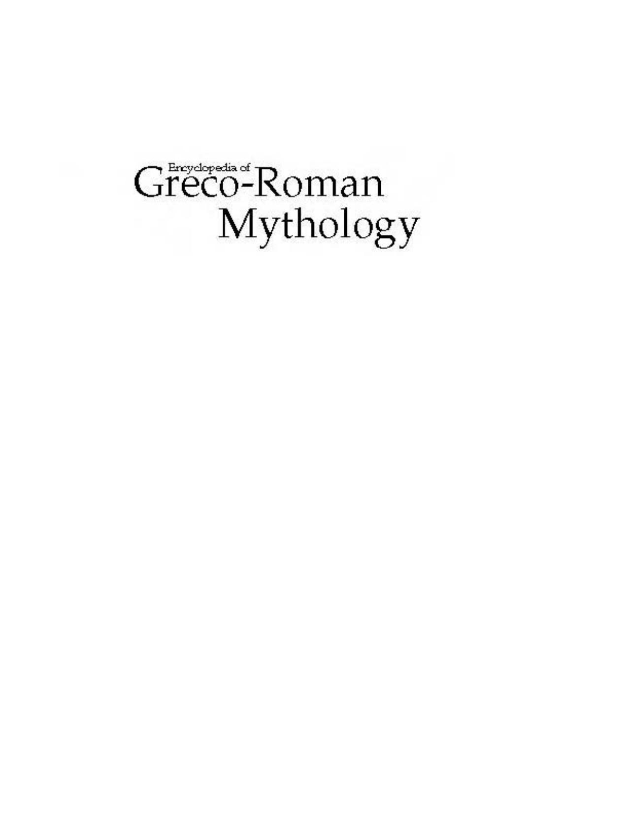 Encyclopedia of Greco-Roman Mythology by Unknow