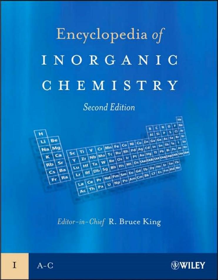 Encyclopedia of Inorganic Chemistry (10 Volume Set) by R. Bruce King