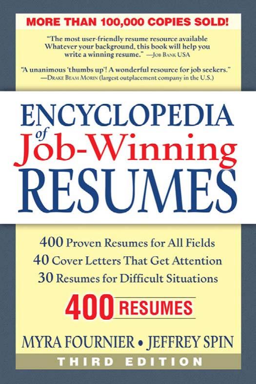 Encyclopedia of Job-winning Resumes by Myra Fournier Jeffrey Spin