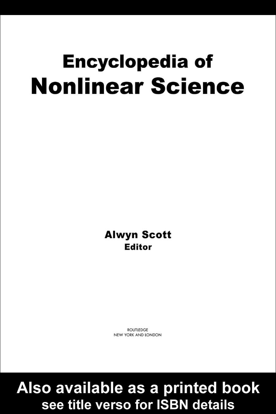 Encyclopedia of Nonlinear Science by Alwyn Scott
