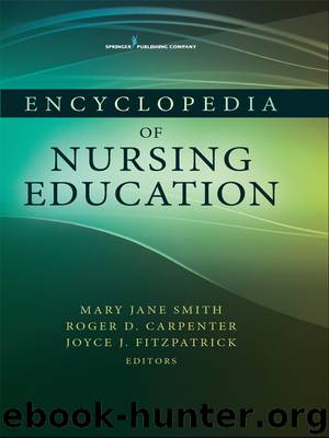 Encyclopedia of Nursing Education by Fitzpatrick Joyce J. Carpenter Roger Smith Mary Jane