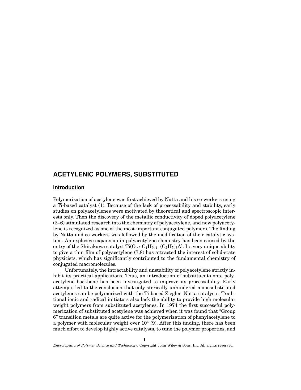 Encyclopedia of Polymer Science and Technology by Unknow