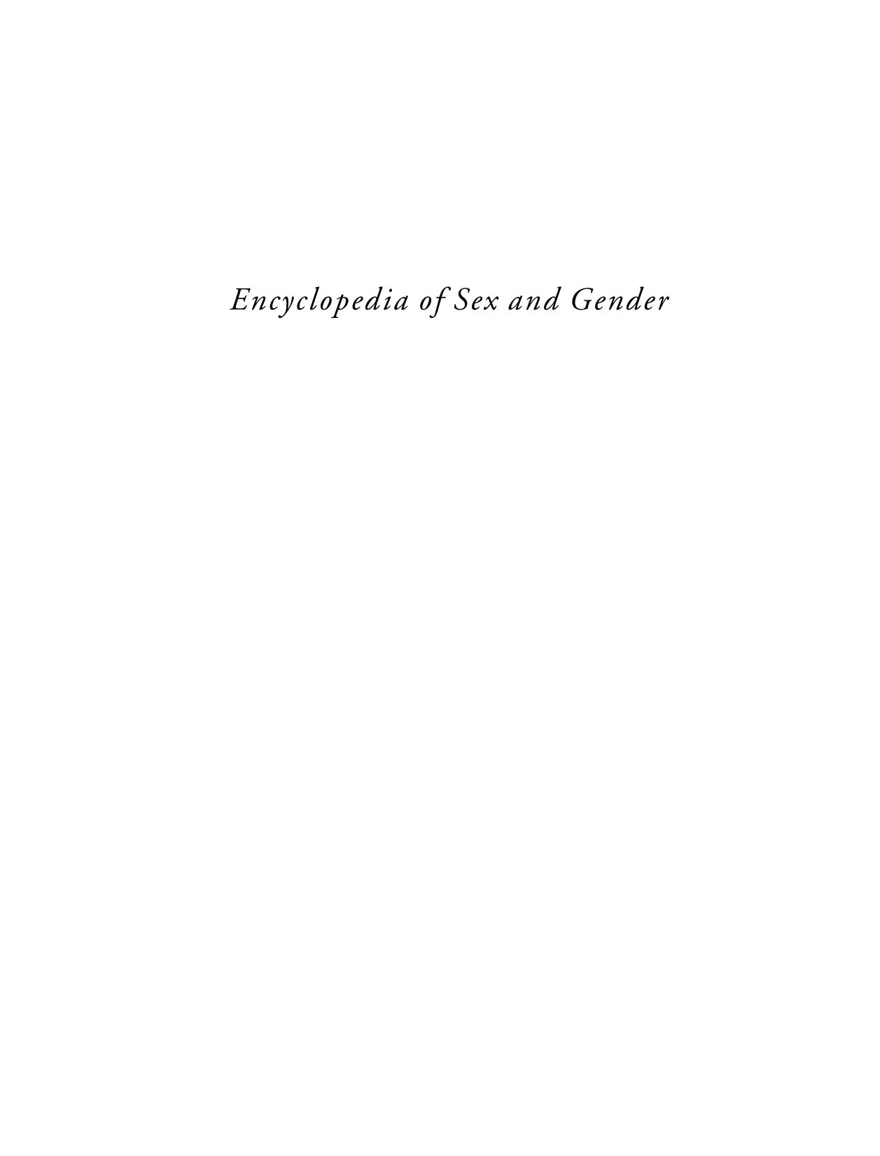 Encyclopedia of Sex and Gender Vol 4 Q-Z by Unknown