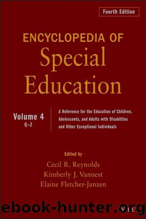 Encyclopedia of Special Education, Volume 4 by Unknown