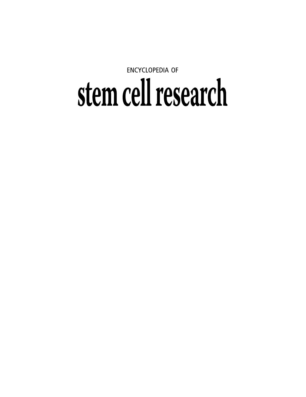 Encyclopedia of Stem Cell Research by unknow