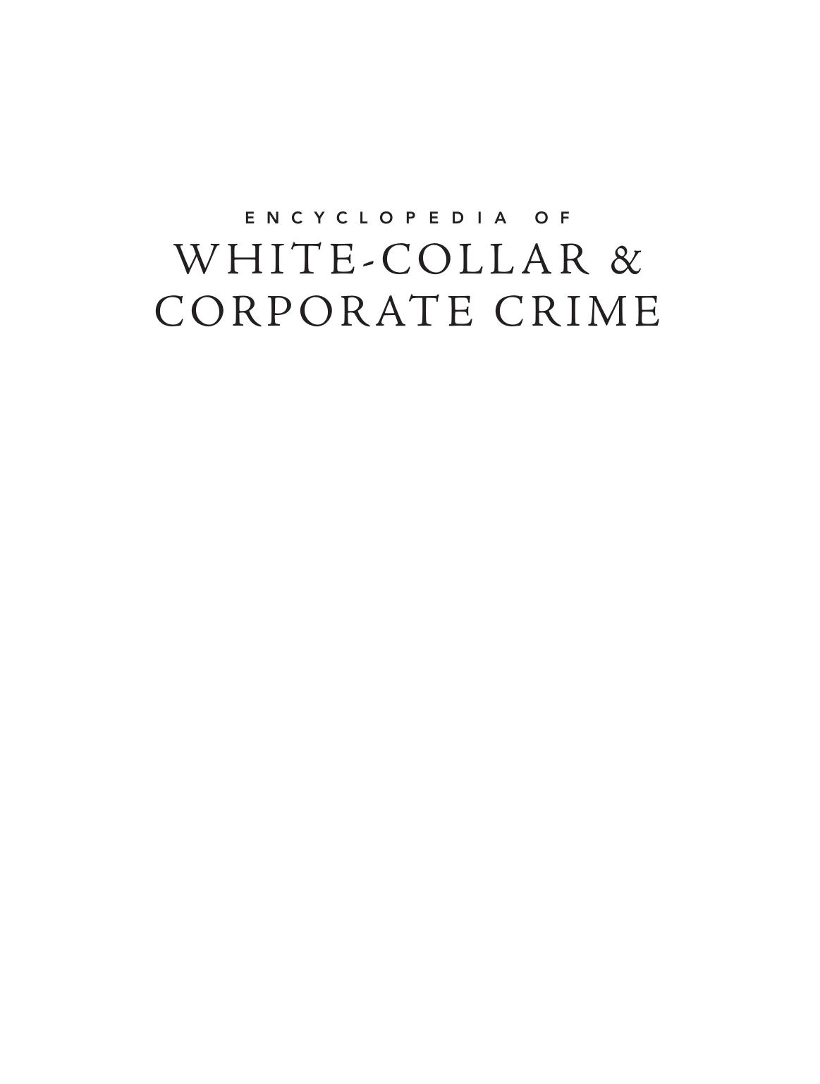 Encyclopedia of White-Collar And Corporate Crime by Unknown