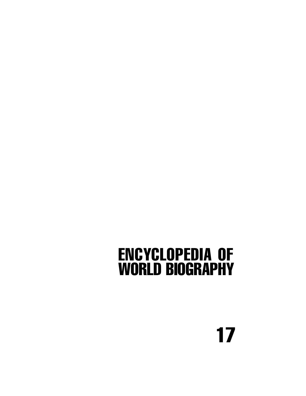 Encyclopedia of World Biography. Vol. 17 by Unknown