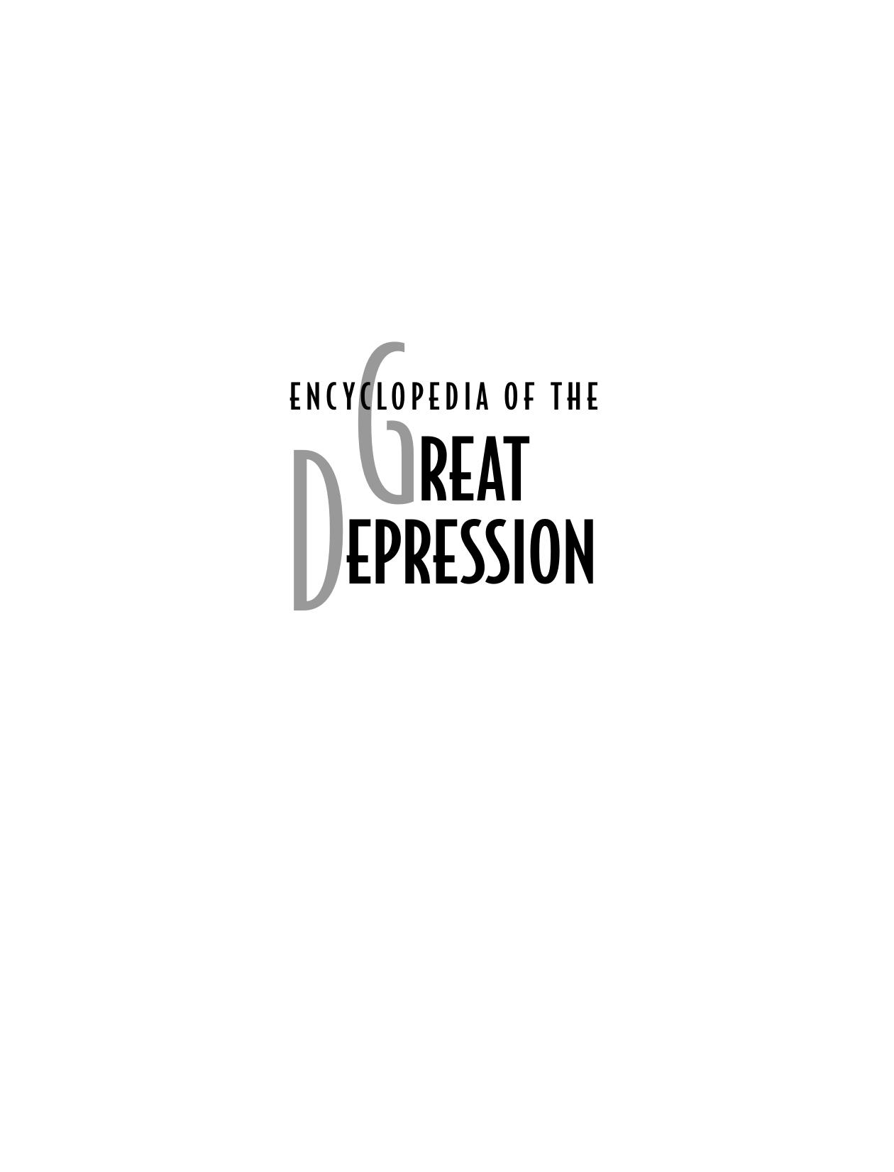 Encyclopedia of the Great Depression L-Z by Robert S. McElvaine