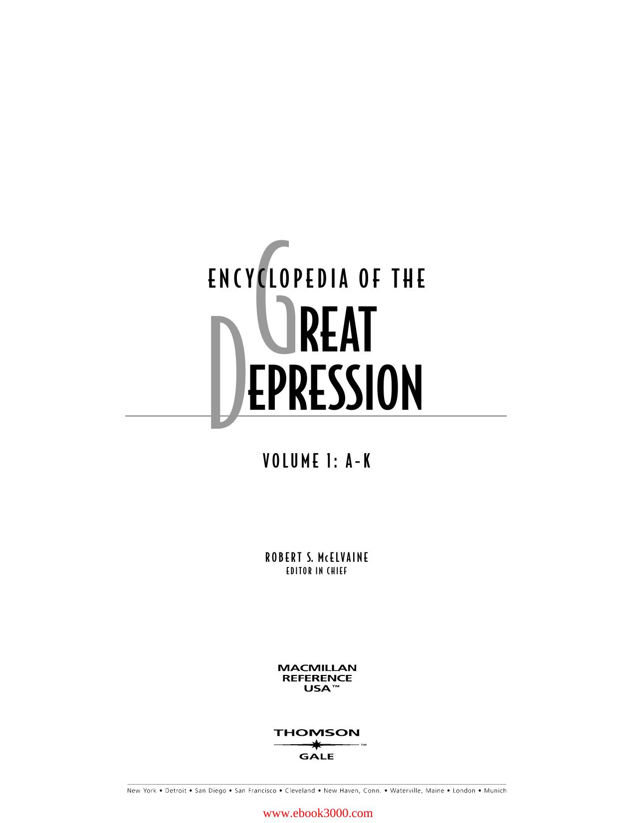 Encyclopedia of the Great Depression by Unknow