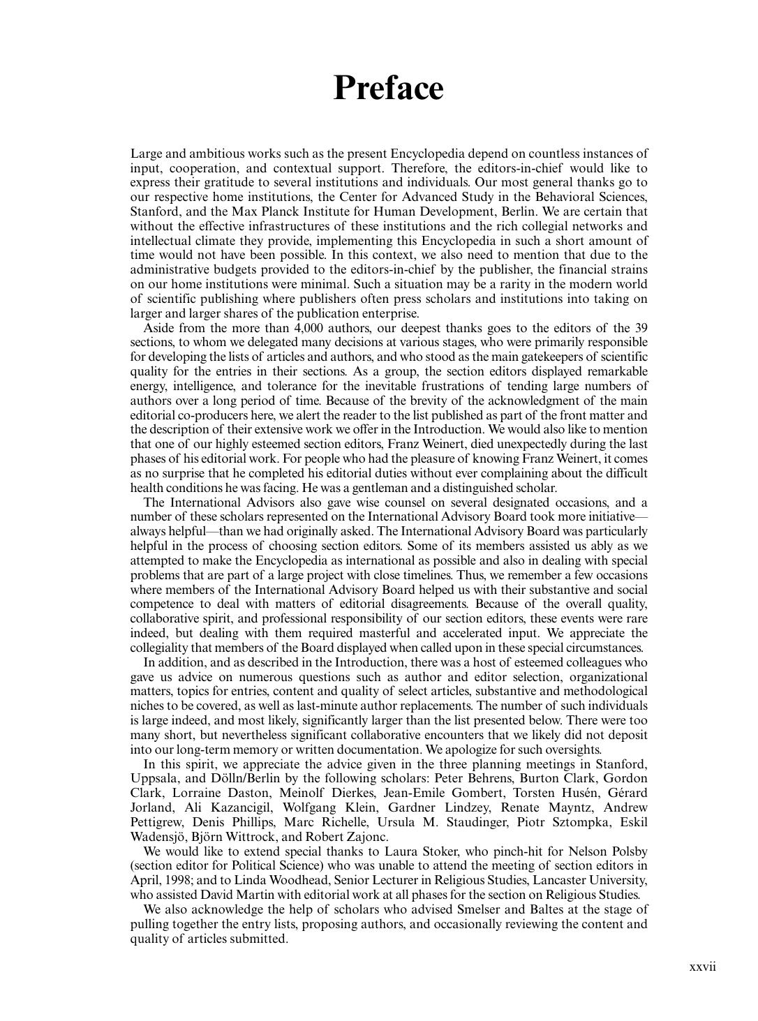Encyclopedia of the Social and Behavioral Sciences by Unknown