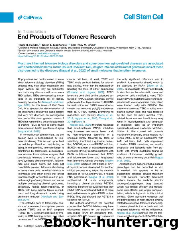 End Products of Telomere Research by Roger R. Reddel & Karen L. MacKenzie & Tracy M. Bryan
