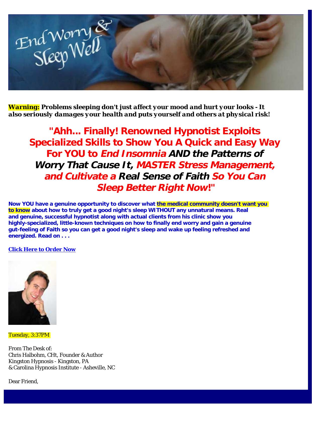 End Worry And Sleep Well - Book. by Best of Kuszter's Collection