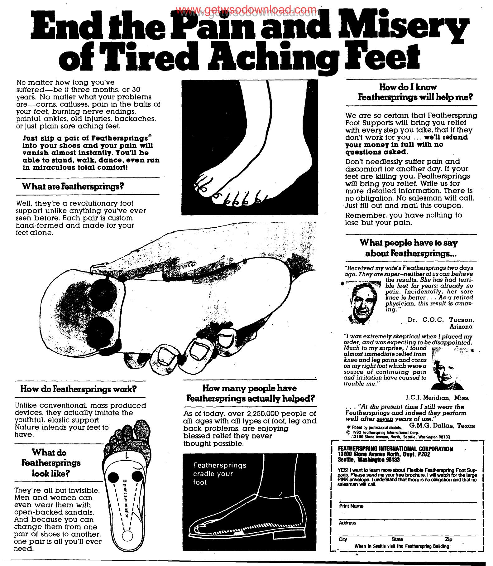 End the Pain and Misery of Tired Aching Feet by Copyright 2010 Heritage Microfilm Inc. & Newspaperarchive.com