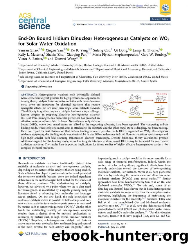 End-On Bound Iridium Dinuclear Heterogeneous Catalysts on WO3 for Solar Water Oxidation by unknow