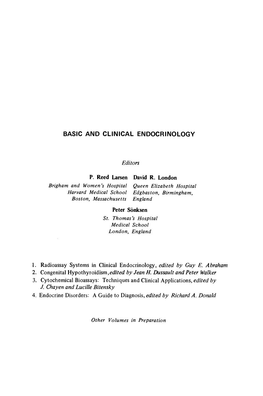 Endocrine Disorders. A Guide to Diagnosis by Richard A. Donald (Eds.)
