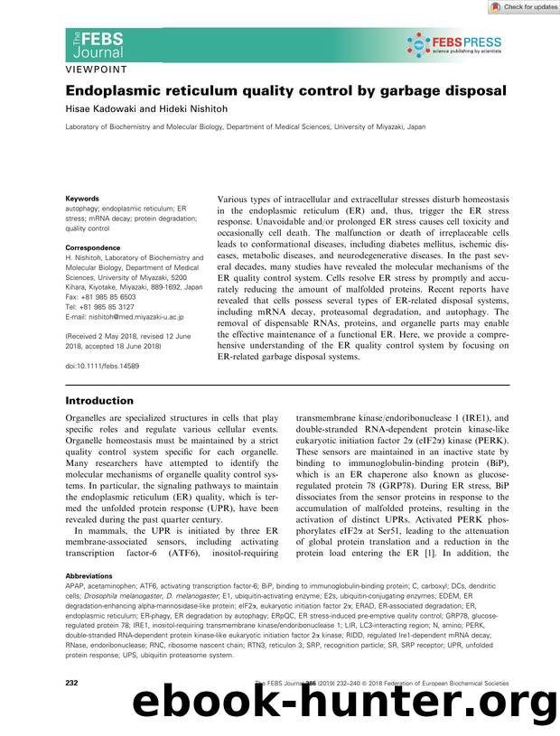 Endoplasmic reticulum quality control by garbage disposal by Unknown