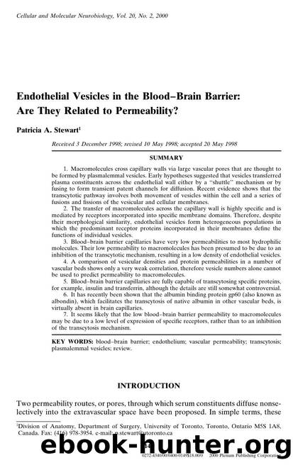 Endothelial Vesicles in the Blood&#x2013;Brain Barrier: Are They Related to Permeability? by Unknown