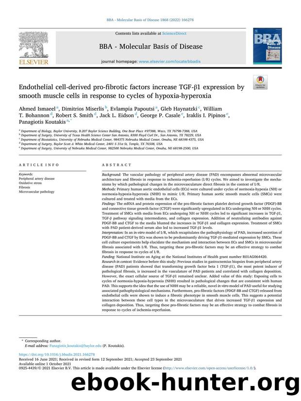 Endothelial cell-derived pro-fibrotic factors increase TGF-Î²1 expression by smooth muscle cells in response to cycles of hypoxia-hyperoxia by unknow