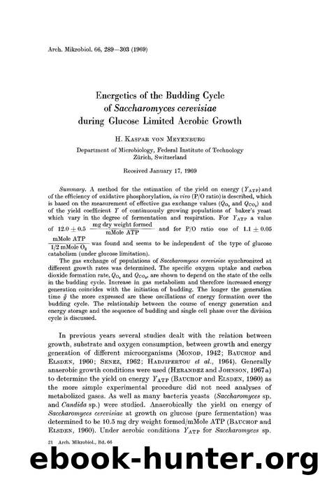 Energetics of the budding cycle of <Emphasis Type="Italic">Saccharomyces cerevisiae<Emphasis> during glucose limited aerobic growth by Unknown
