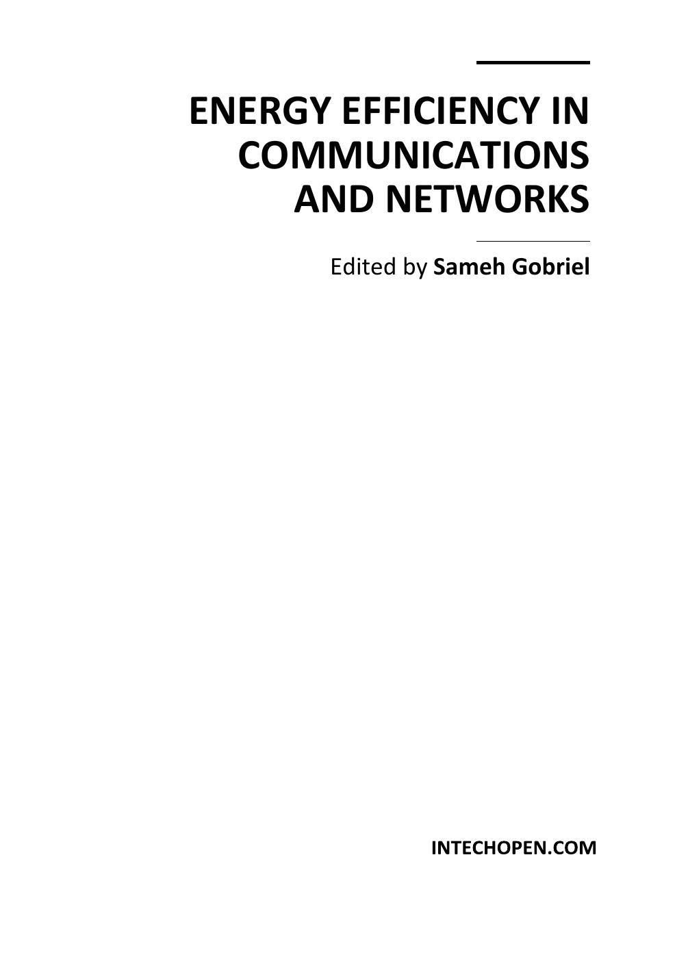 Energy Efficiency in Communications and Networks by Intech Prepress 7