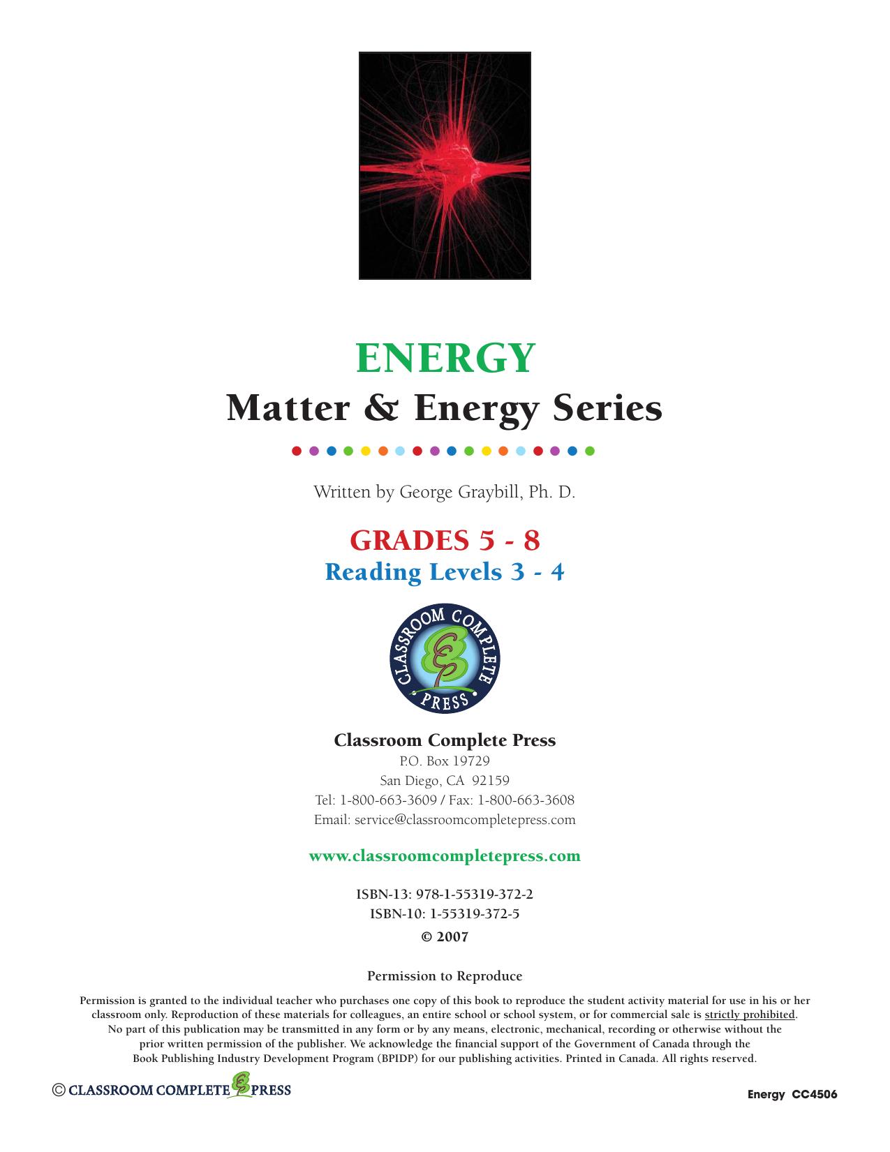 Energy Gr. 5-8 by George Graybill