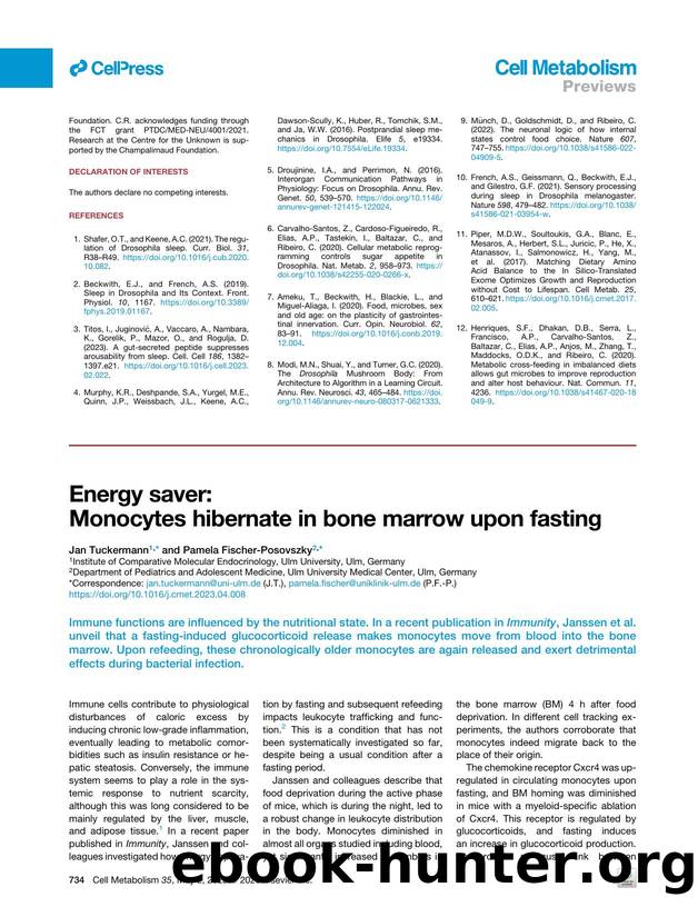 Energy saver: Monocytes hibernate in bone marrow upon fasting by Jan Tuckermann & Pamela Fischer-Posovszky