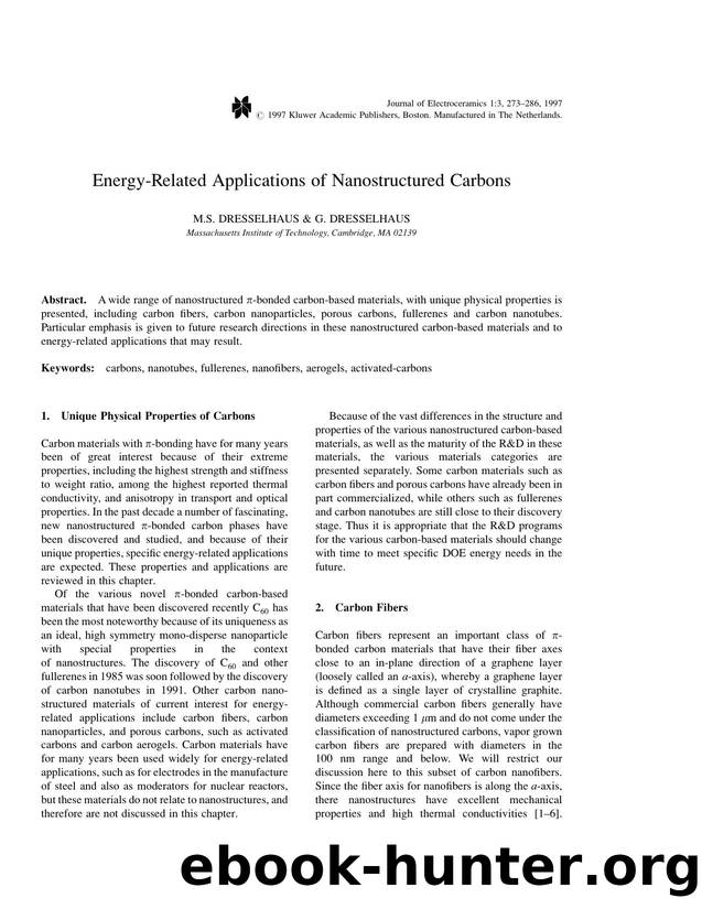Energy-Related Applications of Nanostructured Carbons by Unknown