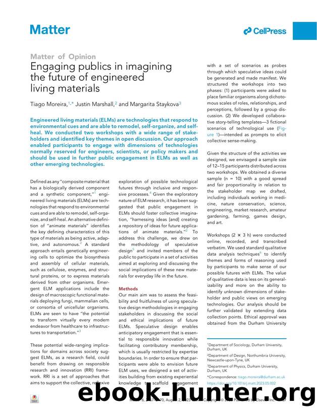 Engaging publics in imagining the future of engineered living materials by Tiago Moreira