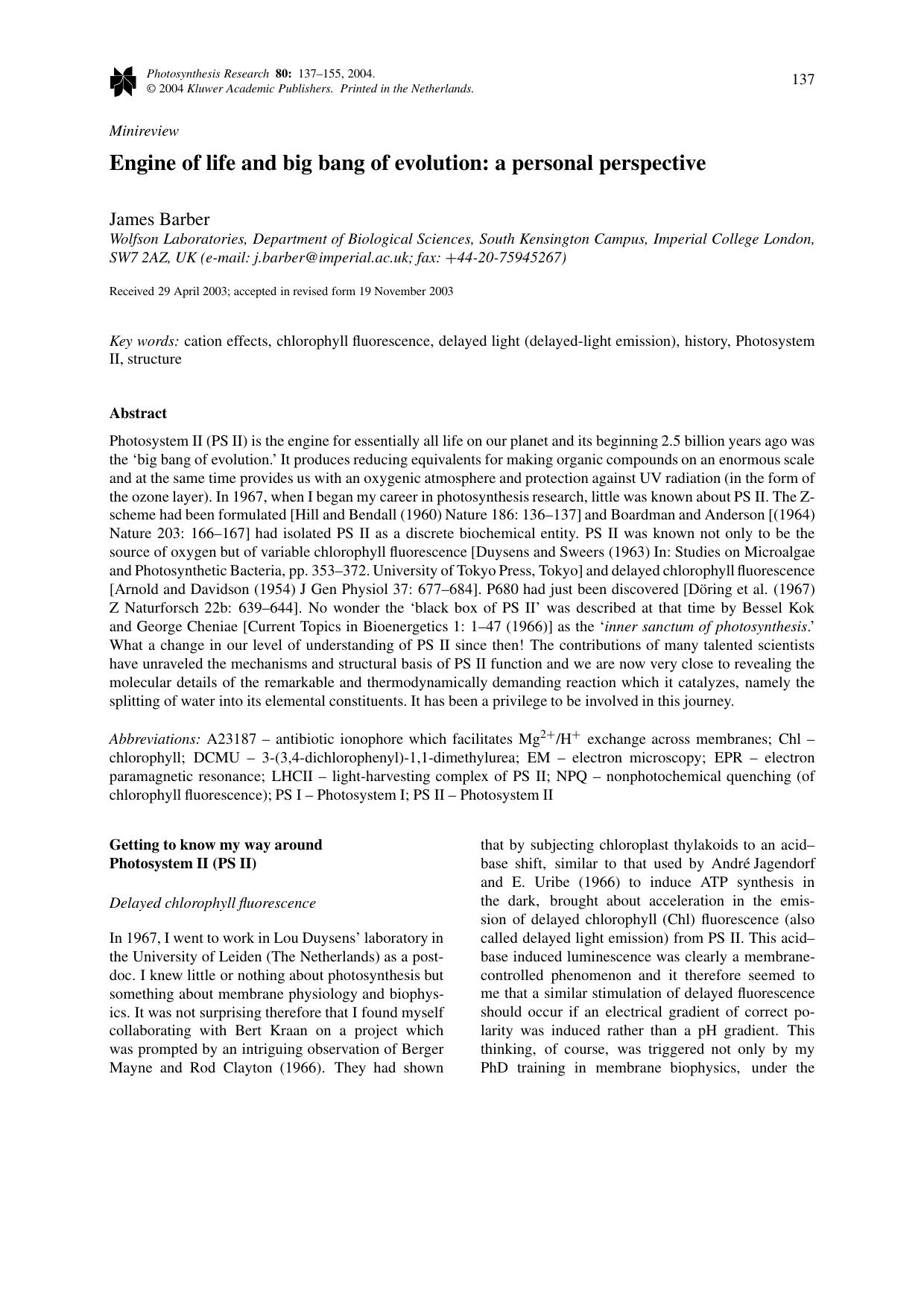 Engine of Life and Big Bang of Evolution: A Personal Perspective by Unknown