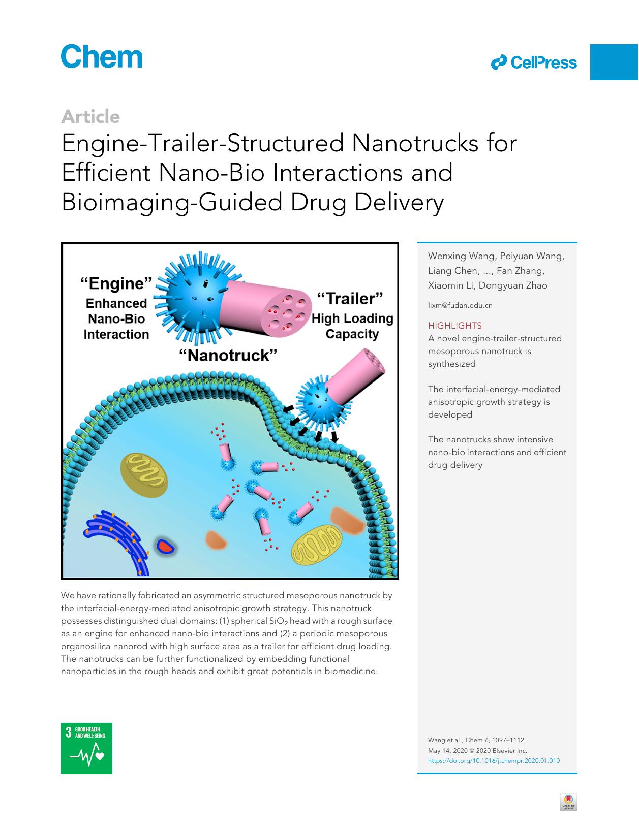 Engine-Trailer-Structured Nanotrucks for Efficient Nano-Bio Interactions and Bioimaging-Guided Drug Delivery by unknow