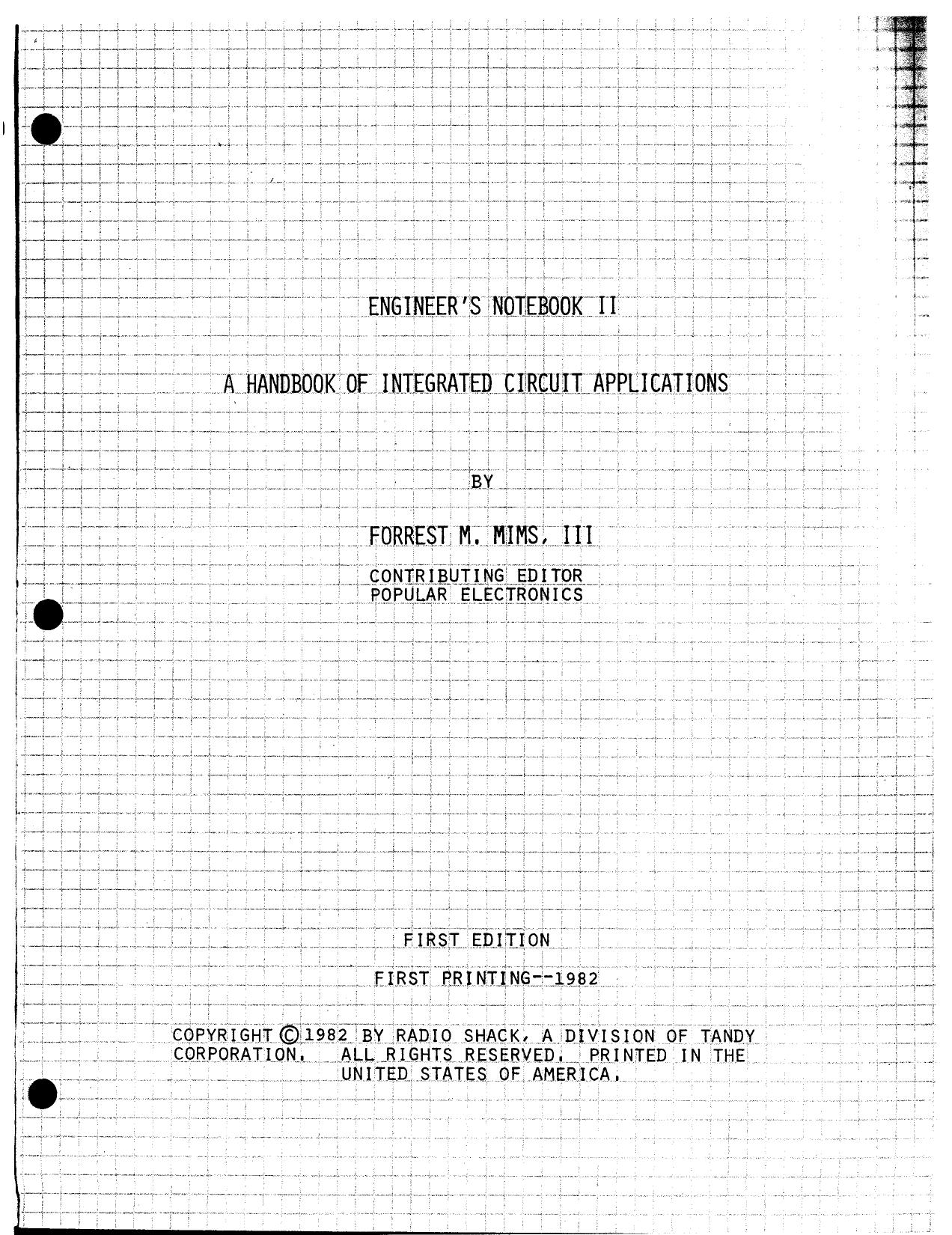 Engineer's Notebook II A Handbook Of Integrated Circuit Applications by Forrest Mims