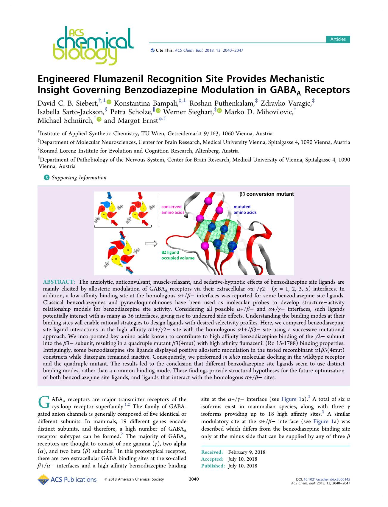 Engineered Flumazenil Recognition Site Provides Mechanistic Insight Governing Benzodiazepine Modulation in GABAA Receptors by unknow