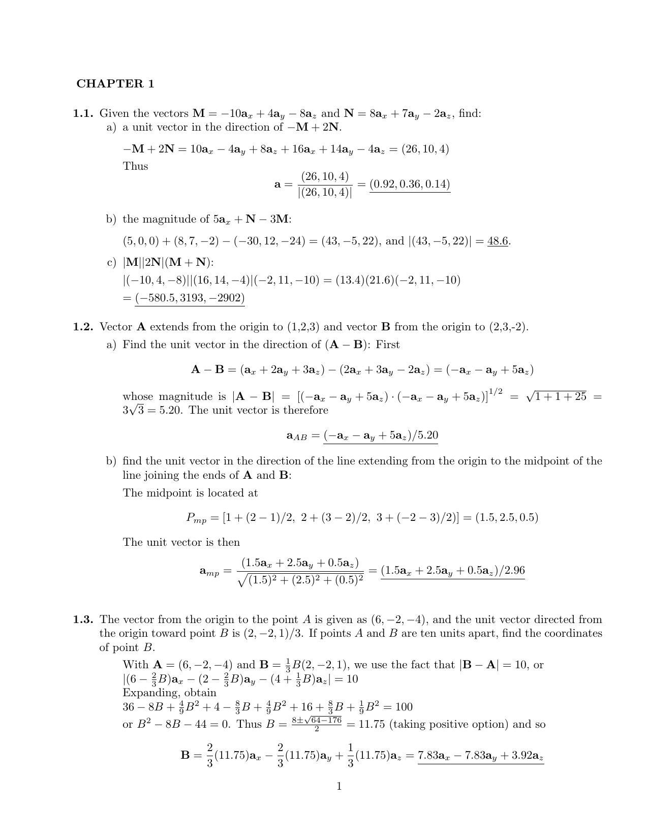 Engineering Electromagnetics Solutions Manual by Ferdinand Hayt