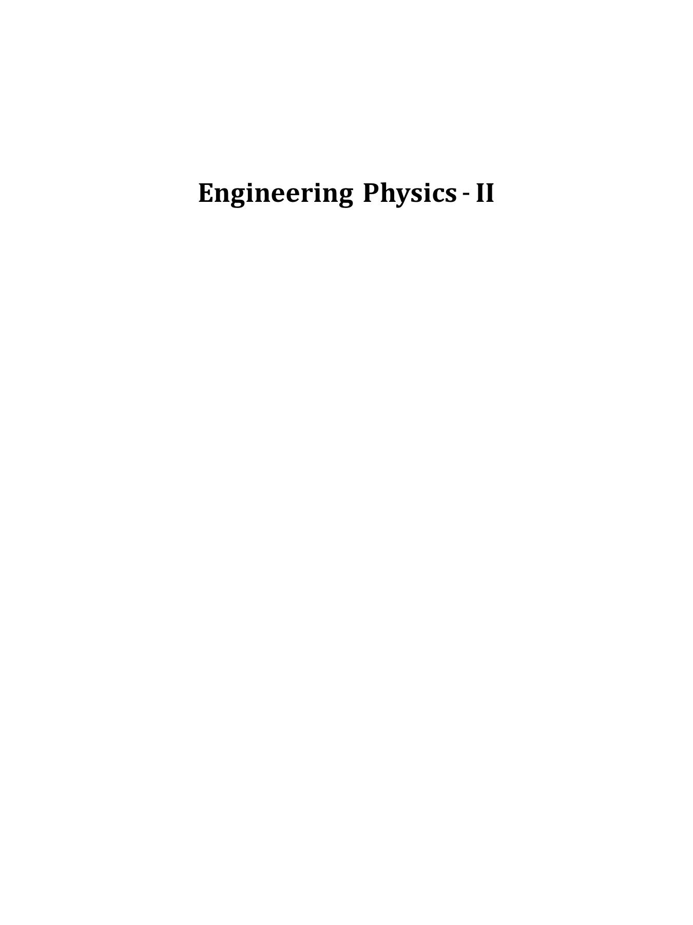 Engineering Physics-II by Tamilarasan