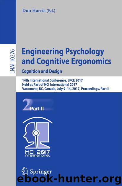 Engineering Psychology and Cognitive Ergonomics: Cognition and Design by Don Harris
