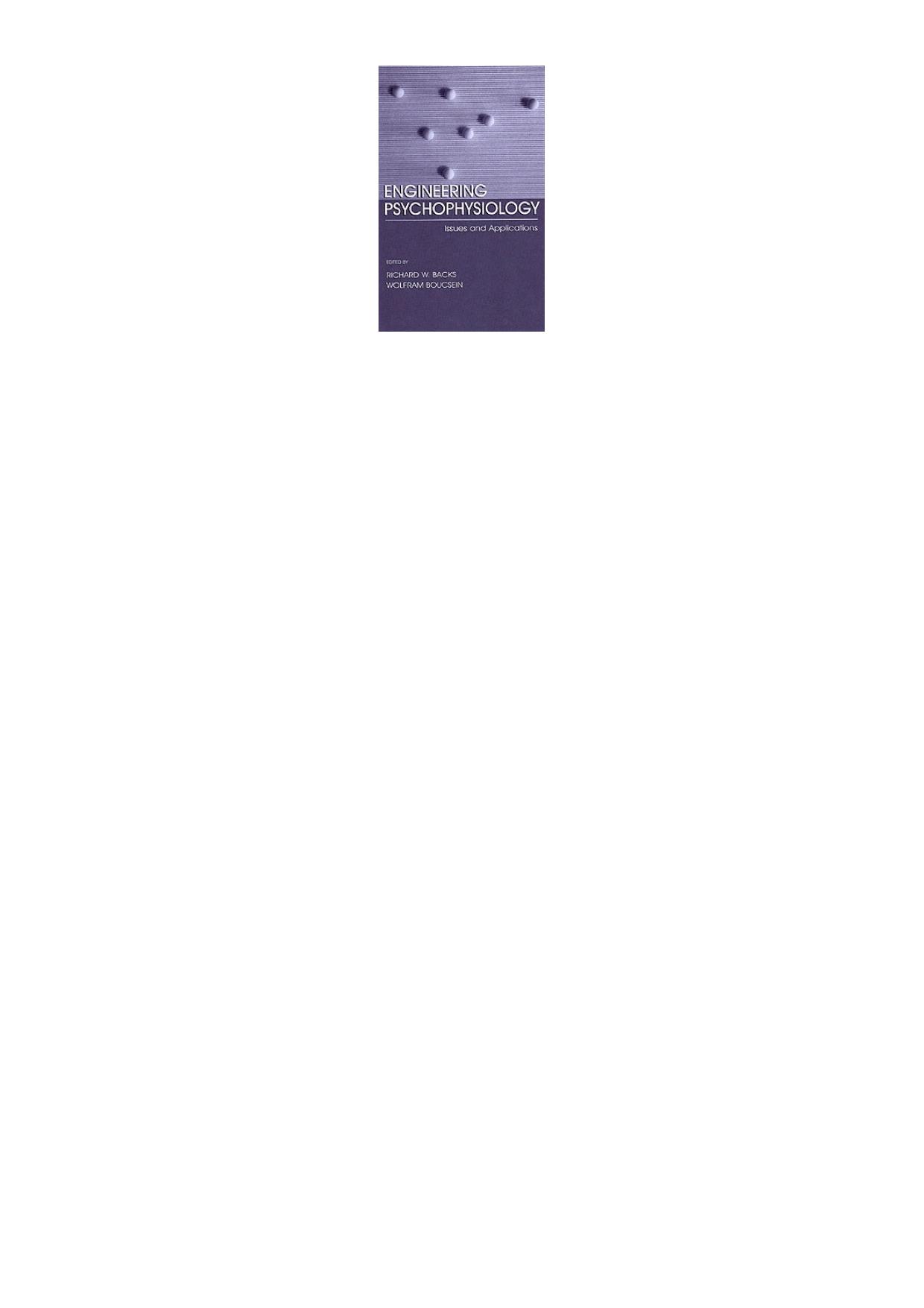 Engineering Psychophysiology: Issues and Applications by Wolf Boucsein