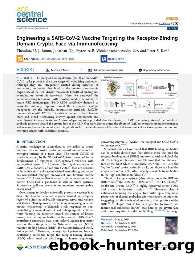 Engineering a SARS-CoVâ2 Vaccine Targeting the Receptor-Binding Domain Cryptic-Face via Immunofocusing by unknow