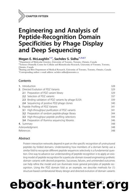 Engineering and Analysis of Peptide-Recognition Domain Specificities by Phage Display and Deep Sequencing by Megan E. McLaughlin & Sachdev S. Sidhu