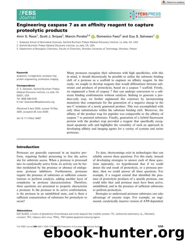 Engineering caspase 7 as an affinity reagent to capture proteolytic products by Unknown