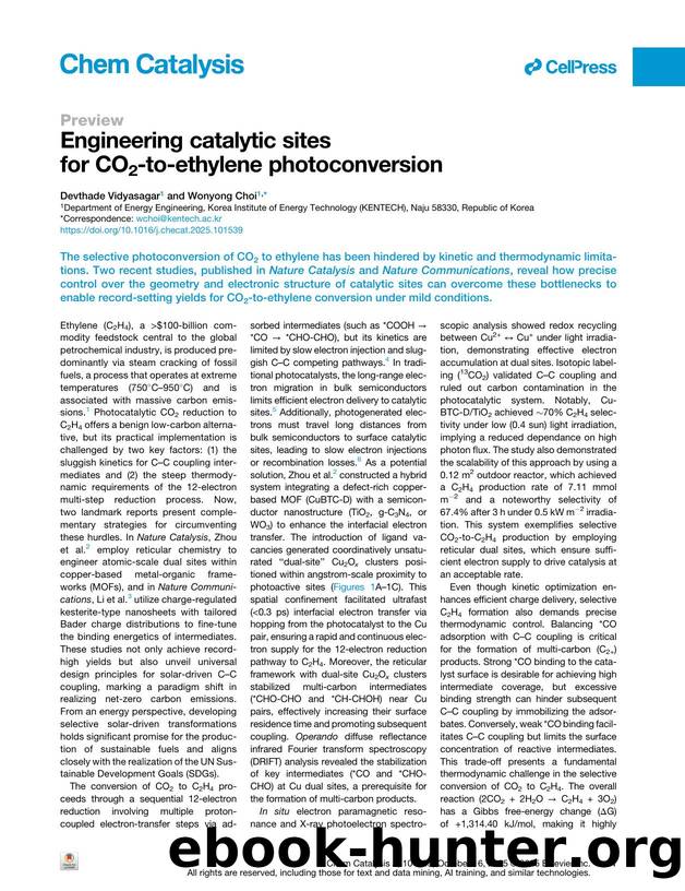 Engineering catalytic sites for CO2-to-ethylene photoconversion by Devthade Vidyasagar & Wonyong Choi