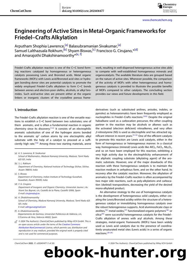 Engineering of Active Sites in Metal‐Organic Frameworks for Friedel–Crafts Alkylation by Unknown