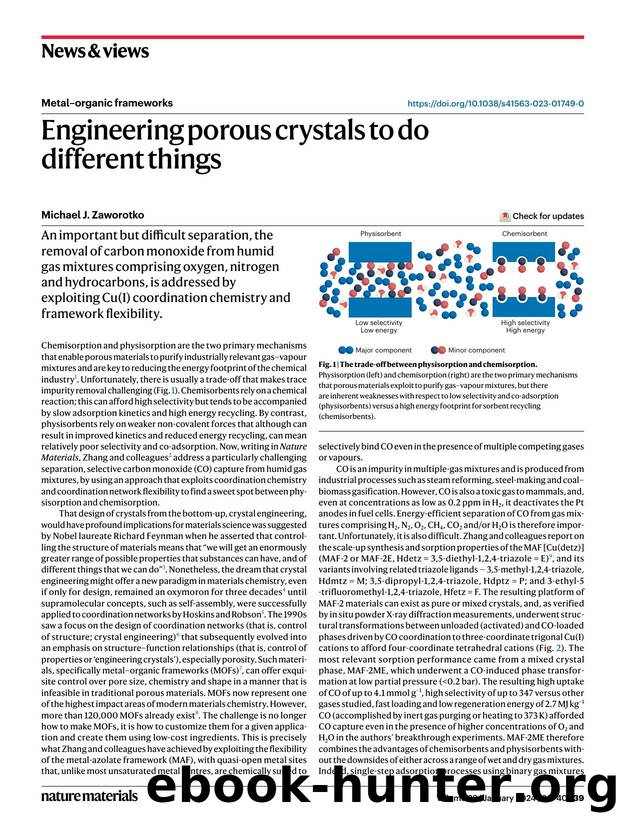 Engineering porous crystals to do different things by Michael J. Zaworotko