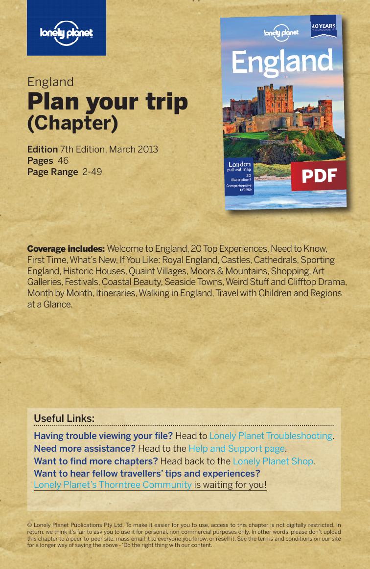 England 7 - Plan your trip (Chapter) by Lonely Planet