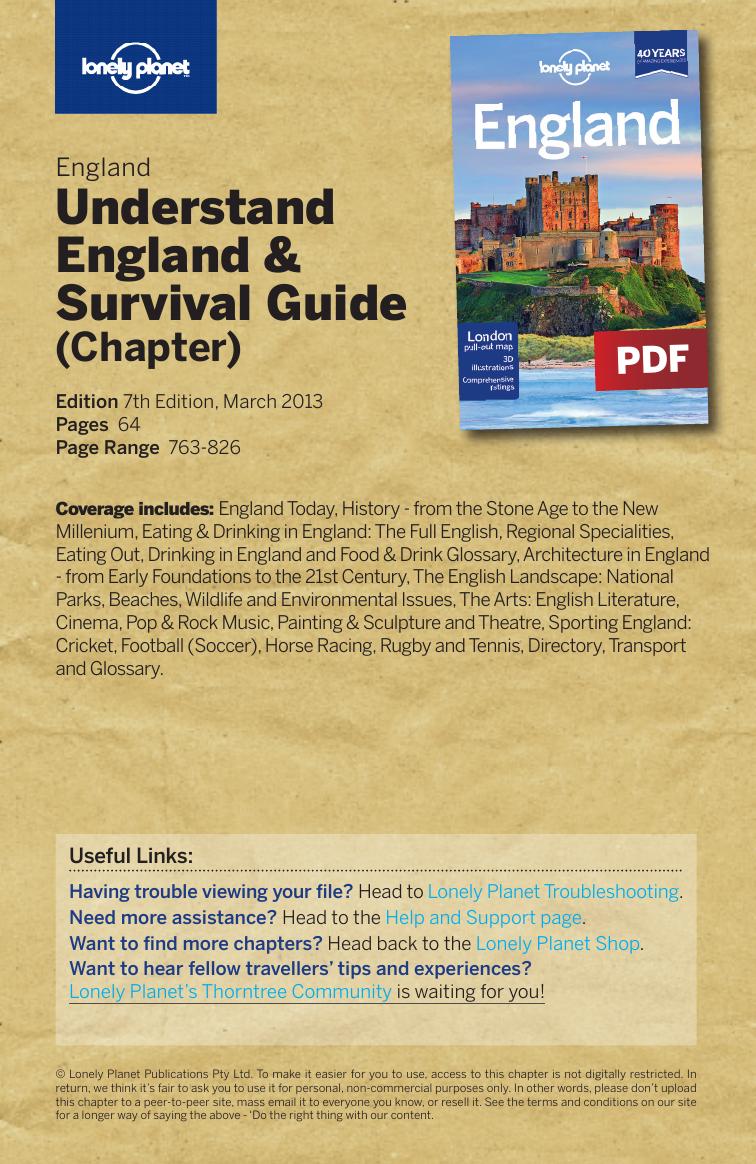 England 7 - Understand England & Survival Guide (Chapter) by Lonely Planet