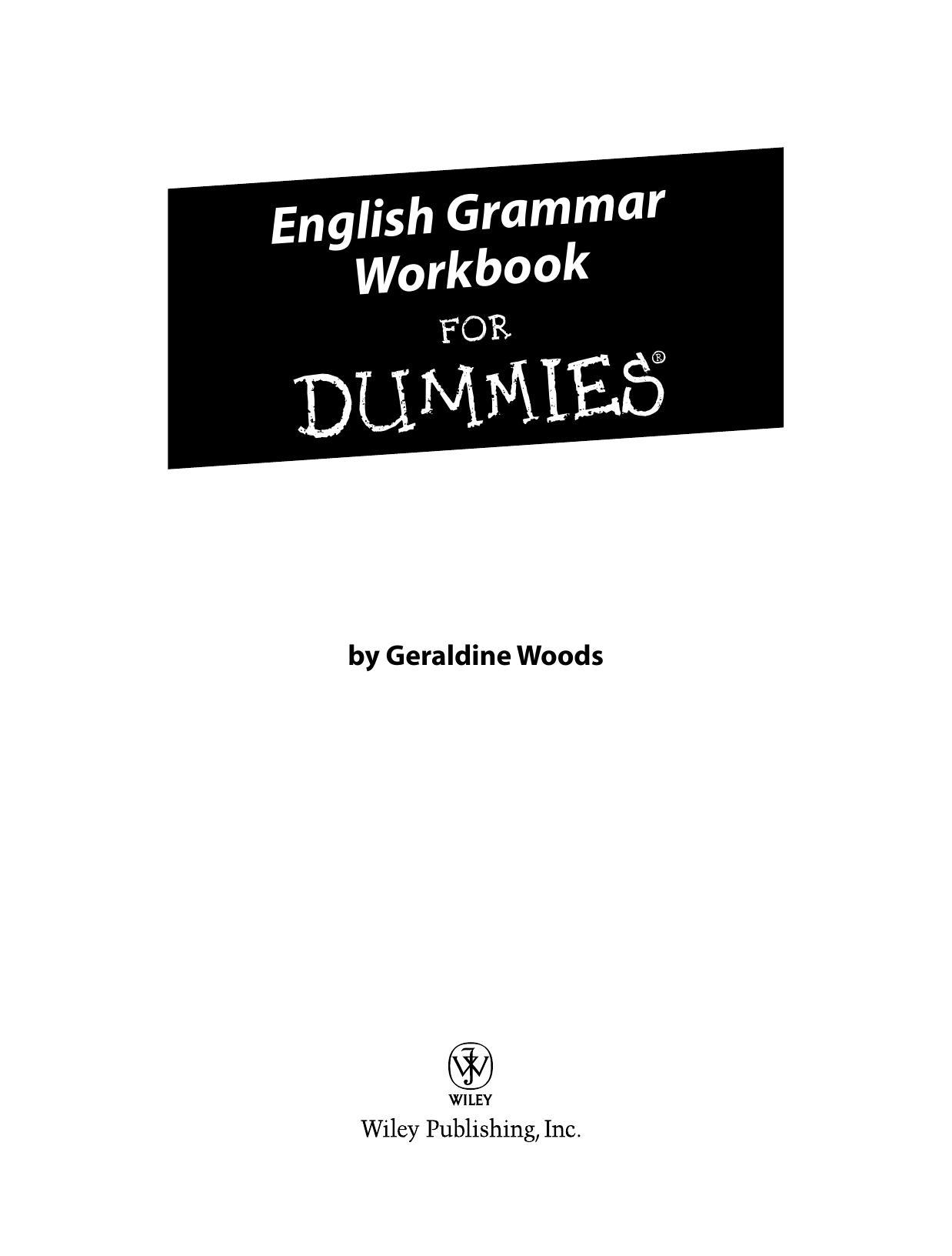 English Grammar WorkBook for DUMmIES by Unknown